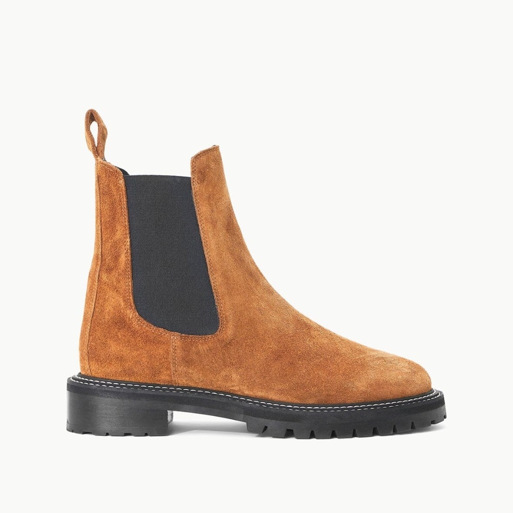 NIB STAUD Dutch Chelsea Boot in Brown Suede, Size 41/10